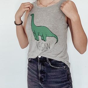 PAPAYA // vegan dinosaur tank top